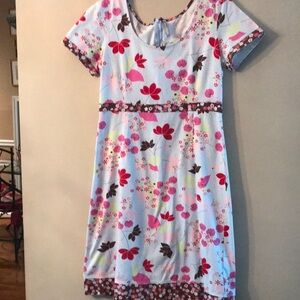 Hanna Andersson Floral Short Sleeve Dress Size Small